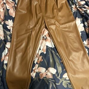 Stylish Tan Leather Pants